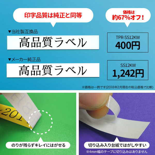 キングジム用 テプラ PRO 互換 テープカートリッジ SV36KN ケーブル表示ラベル 強粘着 10個セット 36mm／白テープ／黒文字／ケーブル表示ラベル