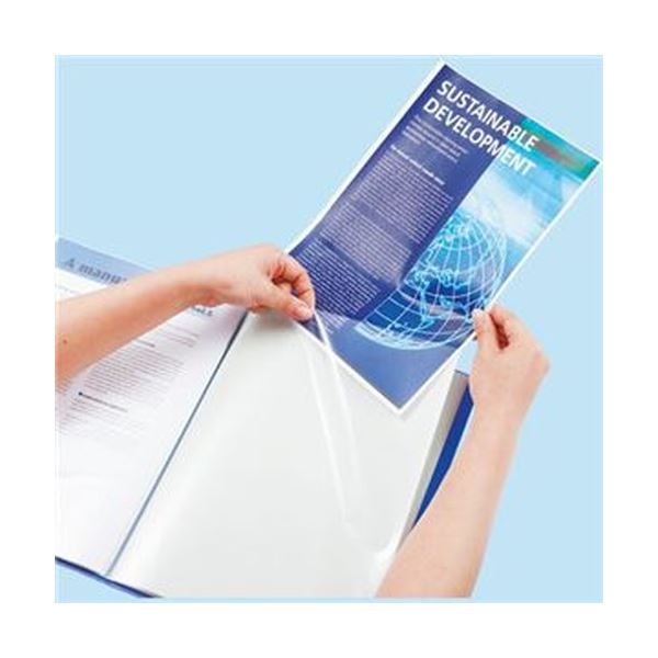 （まとめ）TANOSEE クリヤーファイル（台紙入）A4タテ 100ポケット 背幅62mm ライトグリーン 1冊10セット