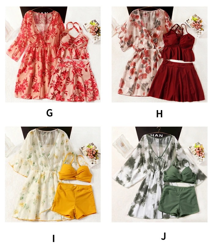 全10色 水着 レディース 花柄 大きいサイズ 体型カバー水着 服みたいな ぽっちゃり 大盛り 3点セット ビキニ 水着 温泉 かわいい 露出控えめ 韓国ファッション セクシー感 大人 可愛い オ