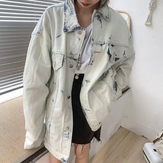 Gジャン レディース 大きいサイズ XL デニムジャケット 春 アウター 上着 羽織り 長袖 色落ち ダメージ ダメージジーンズ カジュアル 体型カバー サイズ 秋 オーバーサイズ おしゃれ カジュア