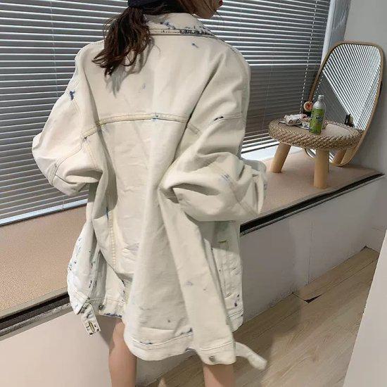 Gジャン レディース 大きいサイズ XL デニムジャケット 春 アウター 上着 羽織り 長袖 色落ち ダメージ ダメージジーンズ カジュアル 体型カバー サイズ 秋 オーバーサイズ おしゃれ カジュア