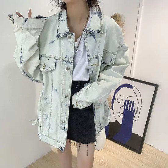 Gジャン レディース 大きいサイズ XL デニムジャケット 春 アウター 上着 羽織り 長袖 色落ち ダメージ ダメージジーンズ カジュアル 体型カバー サイズ 秋 オーバーサイズ おしゃれ カジュア