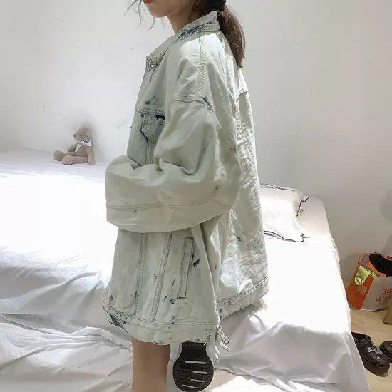 Gジャン レディース 大きいサイズ XL デニムジャケット 春 アウター 上着 羽織り 長袖 色落ち ダメージ ダメージジーンズ カジュアル 体型カバー サイズ 秋 オーバーサイズ おしゃれ カジュア