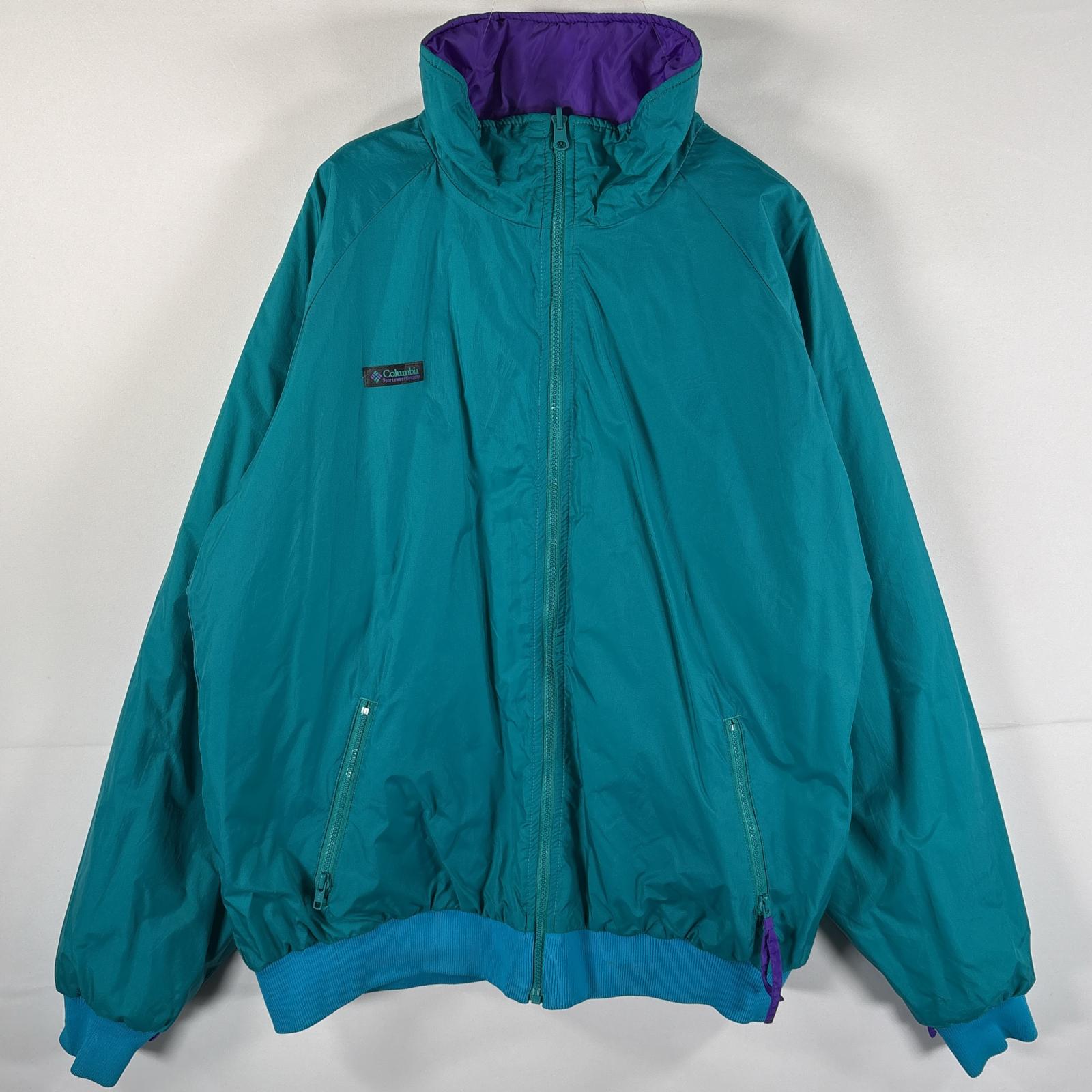 古着 90s/90年代 中綿ナイロンジャケット リバーシブル 大きいサイズ ワンポイントロゴ XL グリーン系 メンズ 古着 90s/90年代 中綿ナイロンジャケット リバーシブル 大きいサイズ ワンポイントロゴ XL グリーン系 メンズ