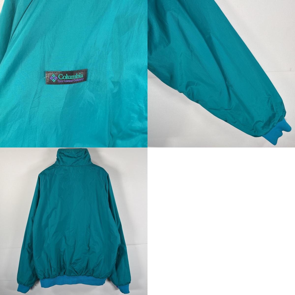 古着 90s/90年代 中綿ナイロンジャケット リバーシブル 大きいサイズ ワンポイントロゴ XL グリーン系 メンズ 古着 90s/90年代 中綿ナイロンジャケット リバーシブル 大きいサイズ ワンポイントロゴ XL グリーン系 メンズ