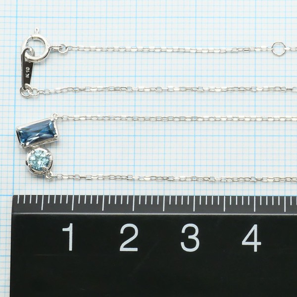K10 10金 WG ネックレス ブルートパーズ 中古 K10 10金 WG ネックレス ブルートパーズ 中古