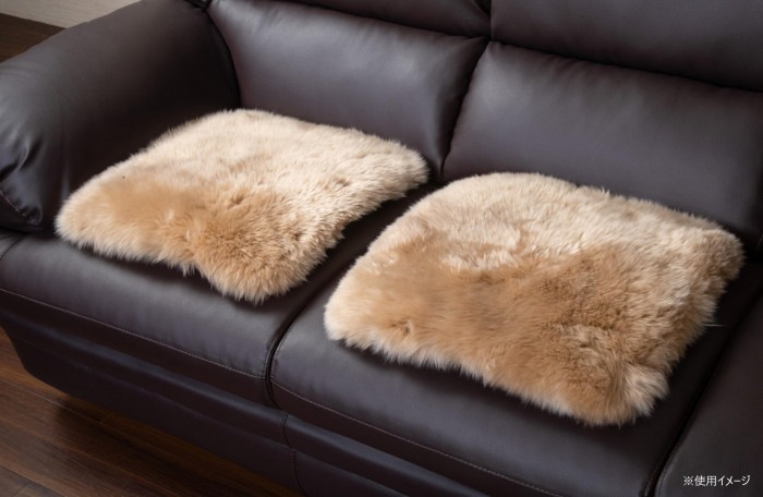 ムートン クッション 2枚組 ベージュ BE LWR540BE2P ムートン クッション 2枚組 ベージュ BE LWR540BE2P