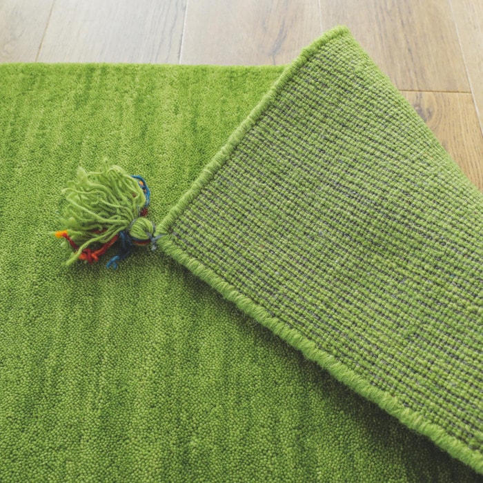 シンプルギャッベマット AYAKA(アヤカ) 玄関マット 70×120cm グリーン「GSCD802937」