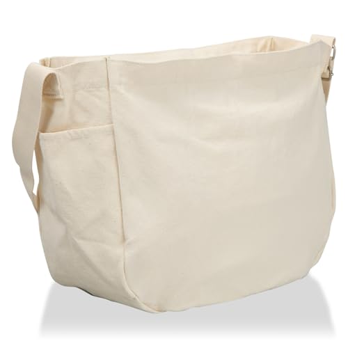 [リー] ショルダーバッグ elf(エルフ) 大型ショルダー 帆布 軽量 大容量 通学 通勤 レジャー タウン 320-1353 シロ