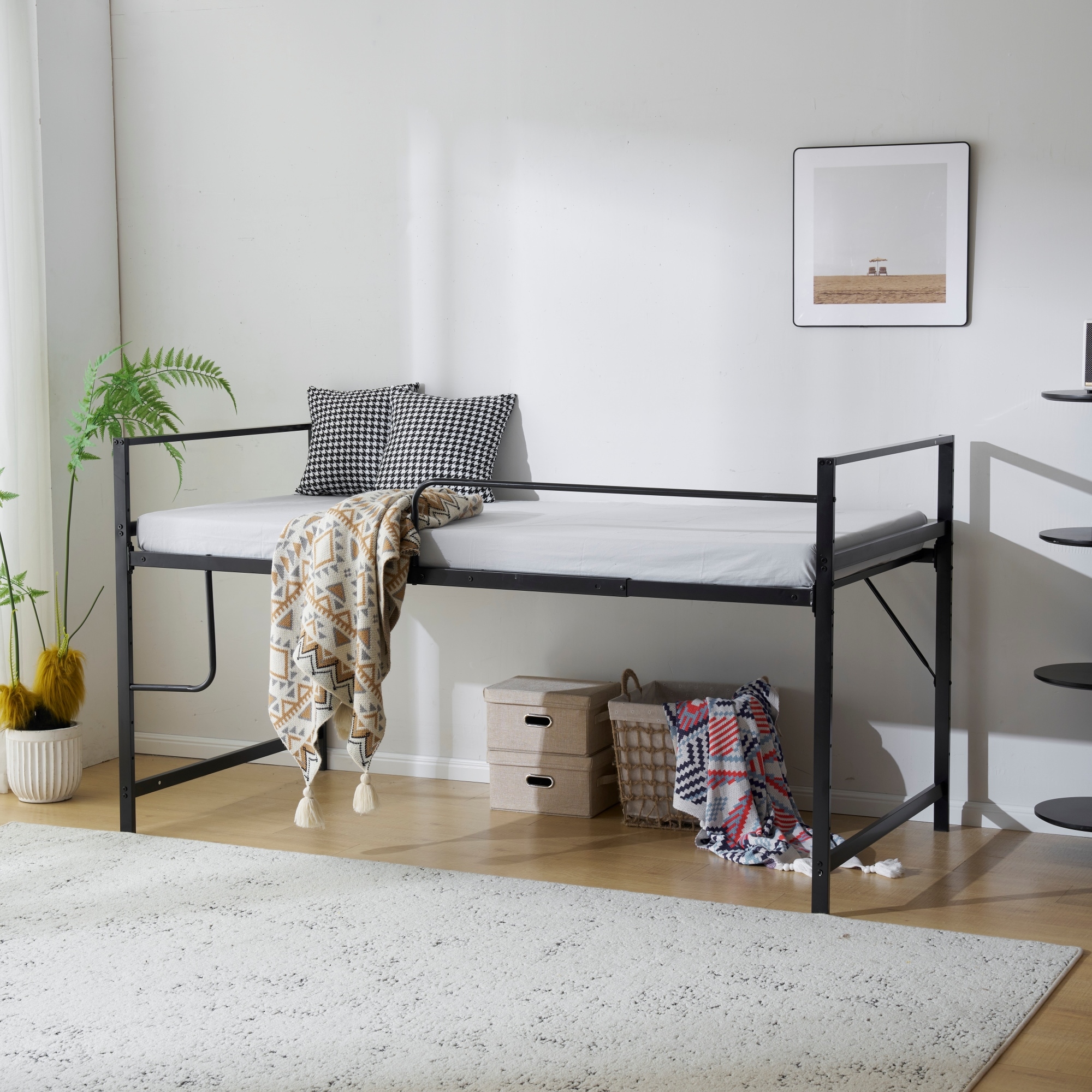 【国内発送】【高さ110cm】ロフトベッド パイプベッド シングル システムベッド ロータイプ 収納 北欧風 大人 一人暮らし スチール 耐震 ベッド 【国内発送】【高さ110cm】ロフトベッド パイプベッド シングル システムベッド ロータイプ 収納 北欧風 大人 一人暮らし スチール 耐震 ベッド