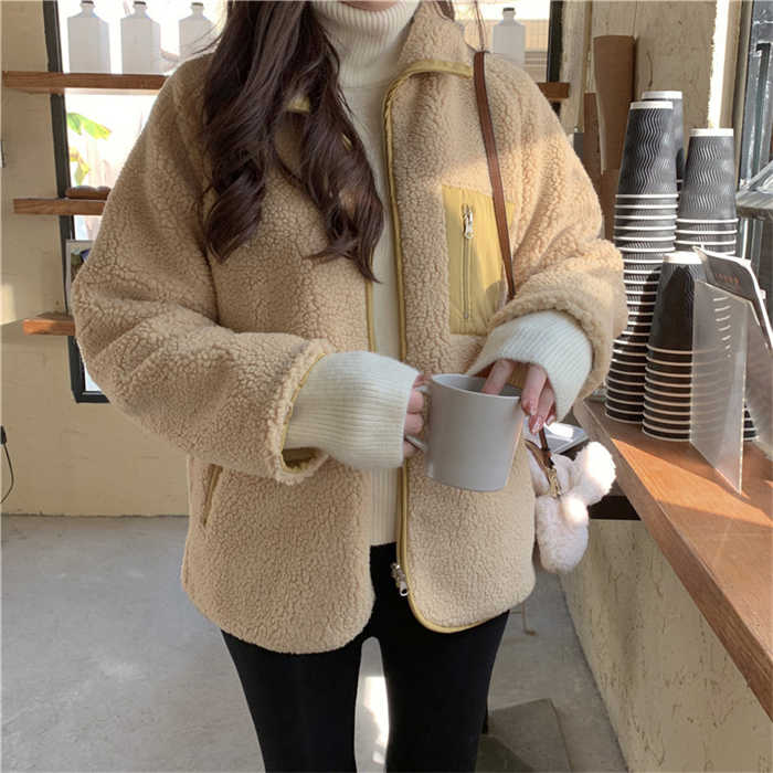 ボア ジャケット レディース ボア コート 秋 冬 アウター もこもこ 立ち襟 ファスナー アウター コート 前開き 羽織り 無地 長袖 ゆったり エレガント 着痩せ かわいい カジュアル 厚手 防寒