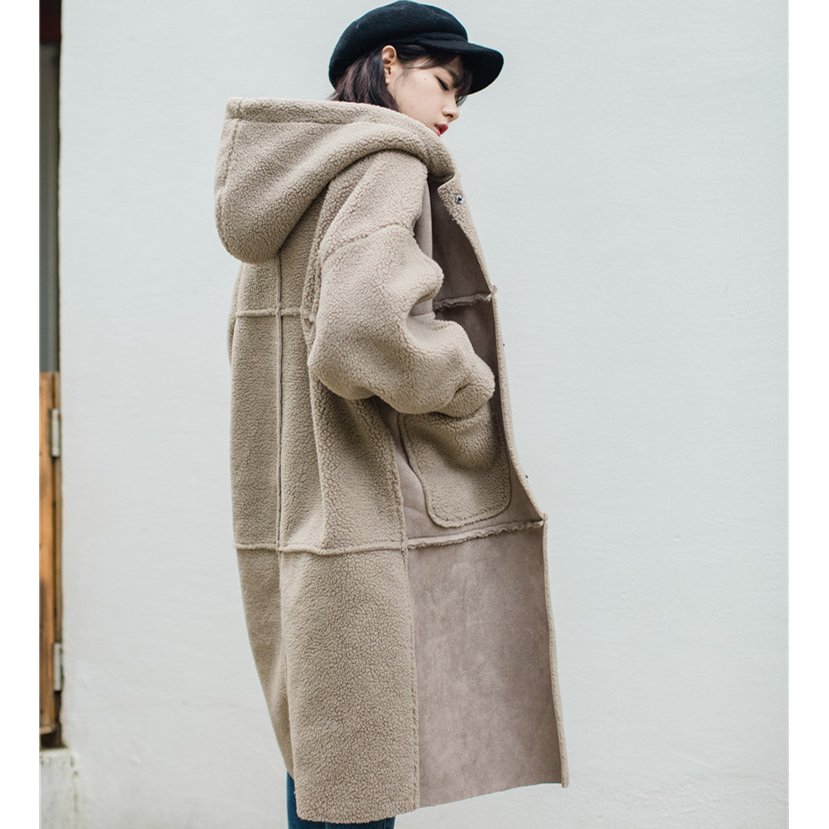 高品質の激安 フェイクムートンコート ビッグシルエットコー スエード ロングコート 裏ボアコート フード付 暖かい ファー 毛皮アウター Size S Augustleadership Com