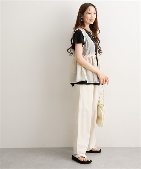 Qoo10 ニッセン オーガンジーシアーベスト ジャンパー・ブ