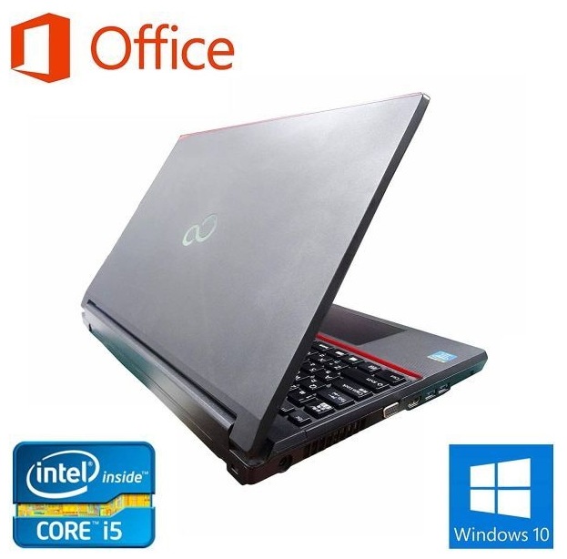 サポート付き富士通 A743 Windows10 PC Office2019 新品SSD:256GB 新品メモリー:8GB 15.6型 ロジクール K380BK ワイヤレス キーボード
