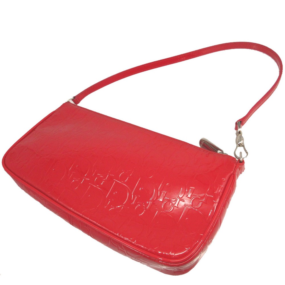 美品 クリスチャンディオール トロッター オブリーク ショルダーバッグ パテントレザー/パテントレザー レッド 0446【中古】Christian Dior ユニセックス 美品 クリスチャンディオール トロッター オブリーク ショルダーバッグ パテントレザー/パテントレザー レッド 0446【中古】Christian Dior ユニセックス