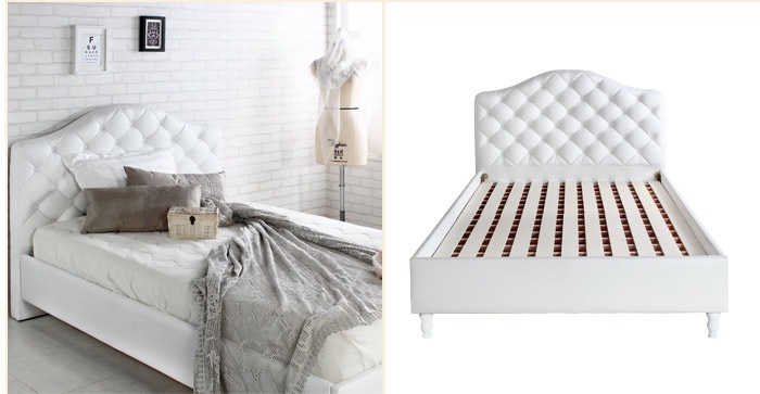 シングルベッド ベッドフレーム単品 ガーリー 姫系 ホワイト 沖縄離島不可