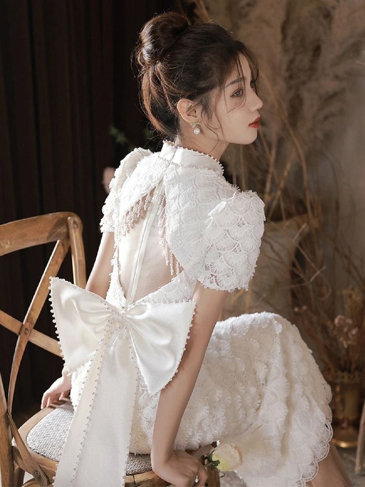 チャイナドレス 乾杯服 花嫁 式婚約ドレス バックドアコレクション証明書登録 小さな白いドレス レディース チャイナドレス 乾杯服 花嫁 式婚約ドレス バックドアコレクション証明書登録 小さな白いドレス レディース