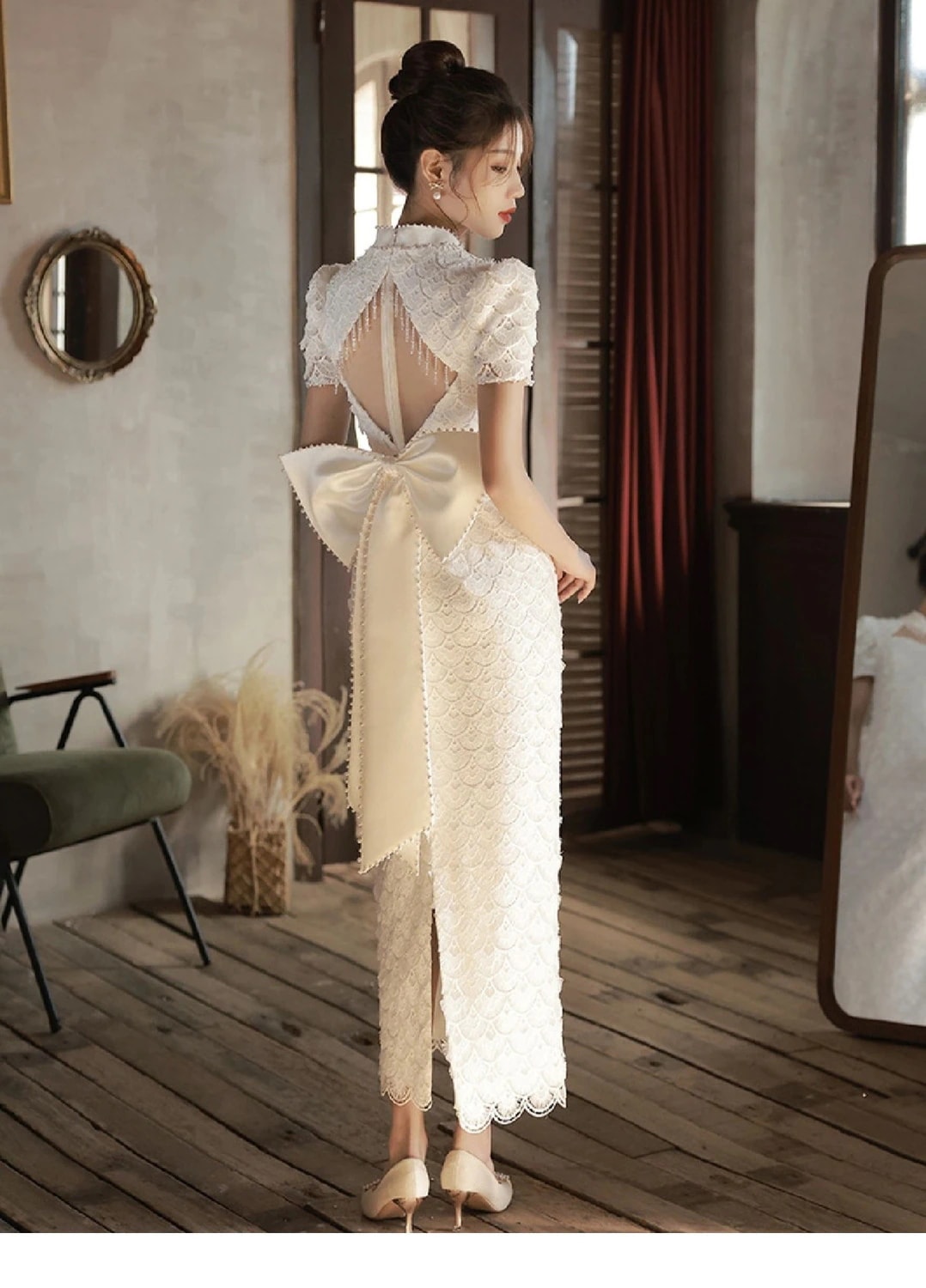 チャイナドレス 乾杯服 花嫁 式婚約ドレス バックドアコレクション証明書登録 小さな白いドレス レディース チャイナドレス 乾杯服 花嫁 式婚約ドレス バックドアコレクション証明書登録 小さな白いドレス レディース