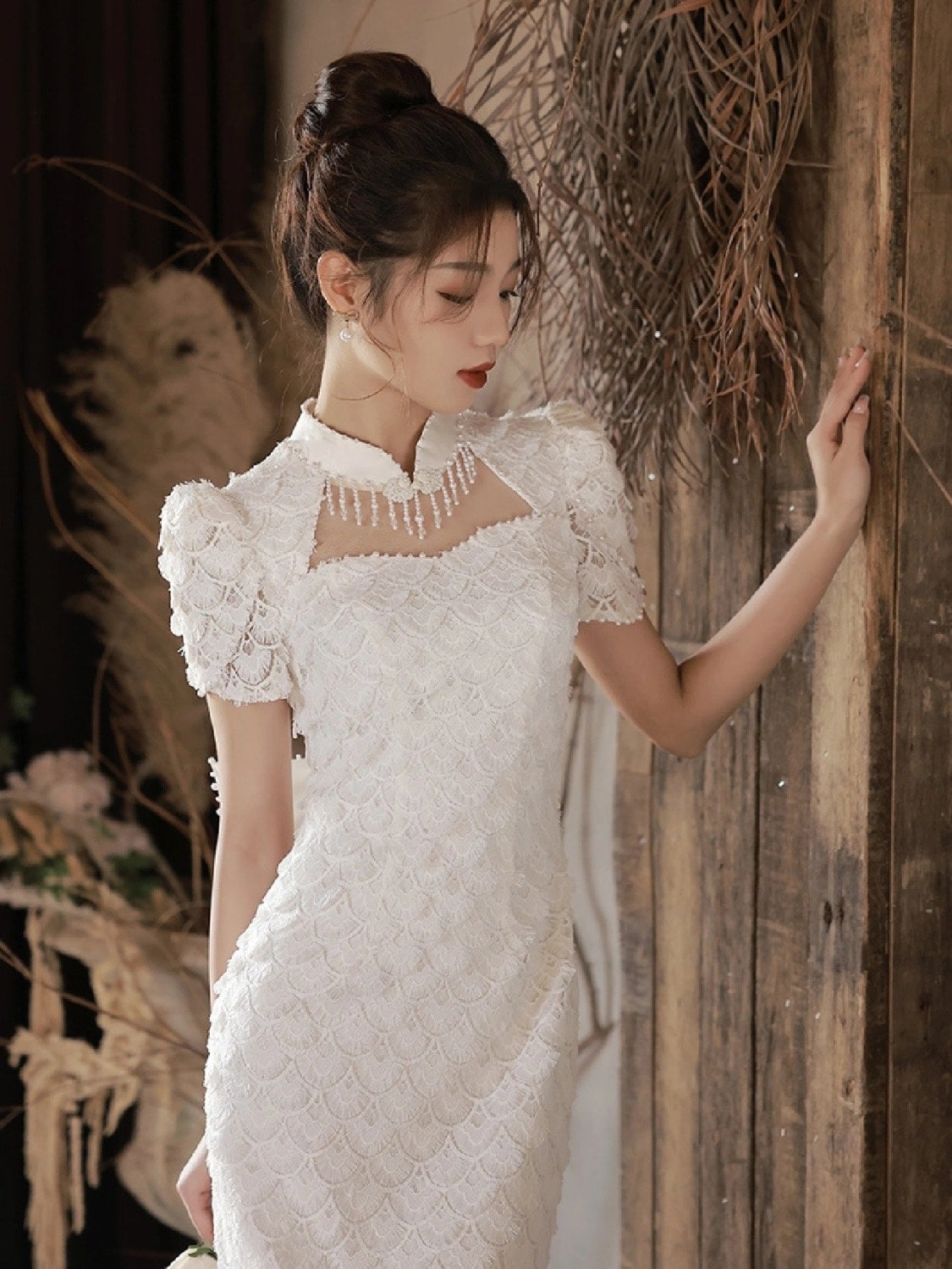 チャイナドレス 乾杯服 花嫁 式婚約ドレス バックドアコレクション証明書登録 小さな白いドレス レディース チャイナドレス 乾杯服 花嫁 式婚約ドレス バックドアコレクション証明書登録 小さな白いドレス レディース