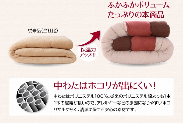 スウェード調 パッチワーク こたつ布団 [icoi]イコイ こたつ用掛け布団単品 6尺長方形（90x180cmこたつ用） チョコブラウン