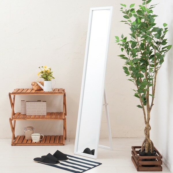 4枚セットクールスタンドミラー(ホワイト/白) 幅27cm 姿見/全身/ミラー/飛散防止加工/スリム/折りたたみ可/モダン/シンプル/業務用/完成品/NK-277 4枚セットクールスタンドミラー(ホワイト/白) 幅27cm 姿見/全身/ミラー/飛散防止加工/スリム/折りたたみ可/モダン/シンプル/業務用/完成品/NK-277