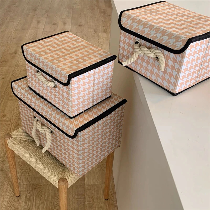 【20点セット】【送料無料】簡易千鳥格子防塵大容量収納ボックスデスクトップ雑物収納ボックス収納ボックス家庭用収納 【20点セット】【送料無料】簡易千鳥格子防塵大容量収納ボックスデスクトップ雑物収納ボックス収納ボックス家庭用収納