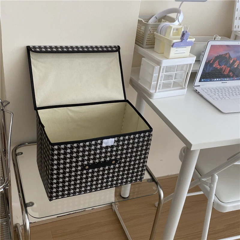 【20点セット】【送料無料】簡易千鳥格子防塵大容量収納ボックスデスクトップ雑物収納ボックス収納ボックス家庭用収納 【20点セット】【送料無料】簡易千鳥格子防塵大容量収納ボックスデスクトップ雑物収納ボックス収納ボックス家庭用収納