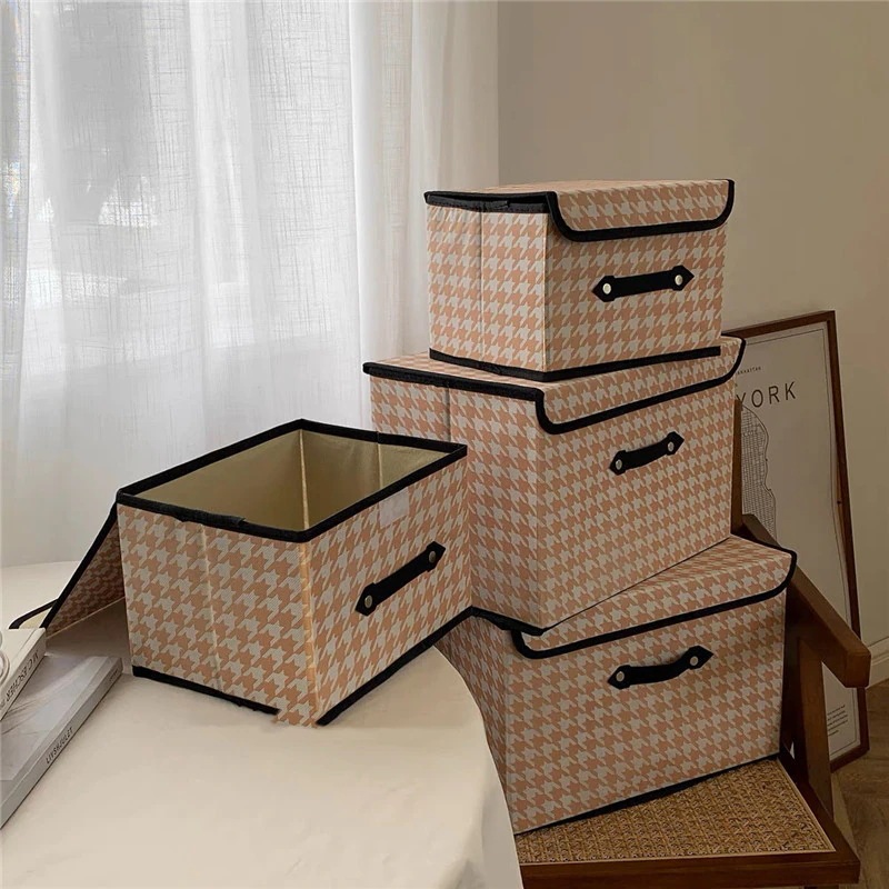 【20点セット】【送料無料】簡易千鳥格子防塵大容量収納ボックスデスクトップ雑物収納ボックス収納ボックス家庭用収納 【20点セット】【送料無料】簡易千鳥格子防塵大容量収納ボックスデスクトップ雑物収納ボックス収納ボックス家庭用収納