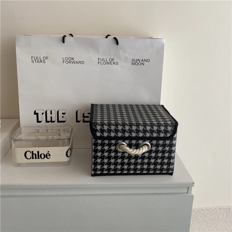 【20点セット】【送料無料】簡易千鳥格子防塵大容量収納ボックスデスクトップ雑物収納ボックス収納ボックス家庭用収納 【20点セット】【送料無料】簡易千鳥格子防塵大容量収納ボックスデスクトップ雑物収納ボックス収納ボックス家庭用収納