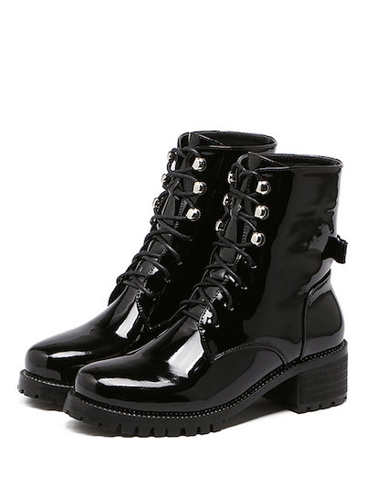 Women s Boots Fashion Chunky Heel Lace Short Martin Boots Women s Boots Fashion Chunky Heel Lace Short Martin Boots