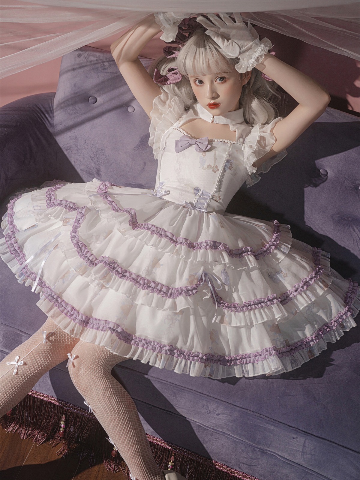 【激安本日限定】ロリータ ワンピース夜の宴会jskよく女の子ロリータワンピースサスペンダースカート分割ロリータ春夏