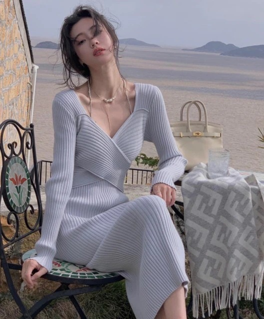 ニット ワンピース ボタン Vネック ニットワンピース ボディライン ドレス オルチャン レディース 秋 春 長袖 きれいめ ハイウエスト ニット ワンピース ボタン Vネック ニットワンピース ボディライン ドレス オルチャン レディース 秋 春 長袖 きれいめ ハイウエスト