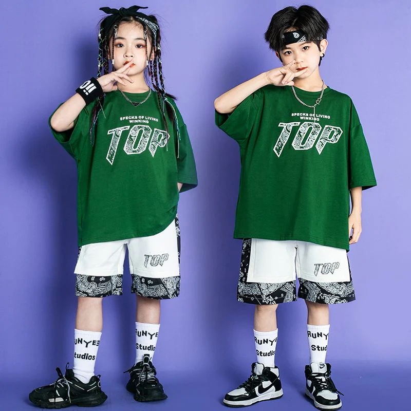 街舞児童潮服六一小学生運動会ショー衣装夏男女子供ヒップホップhiphopセット 街舞児童潮服六一小学生運動会ショー衣装夏男女子供ヒップホップhiphopセット