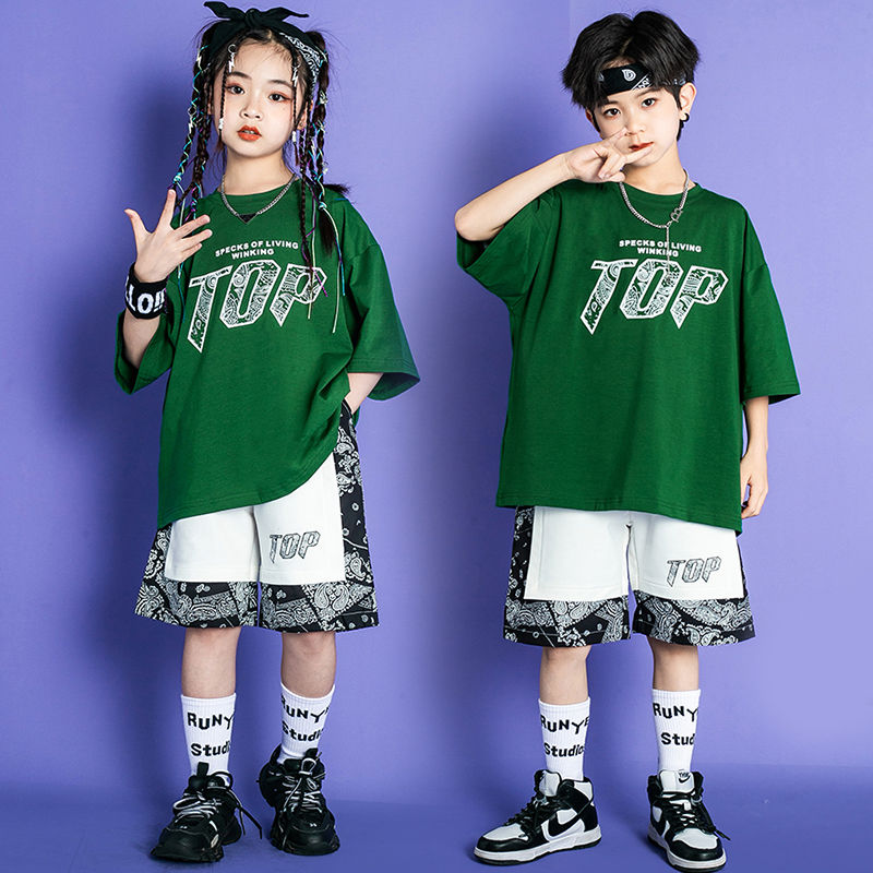 街舞児童潮服六一小学生運動会ショー衣装夏男女子供ヒップホップhiphopセット 街舞児童潮服六一小学生運動会ショー衣装夏男女子供ヒップホップhiphopセット