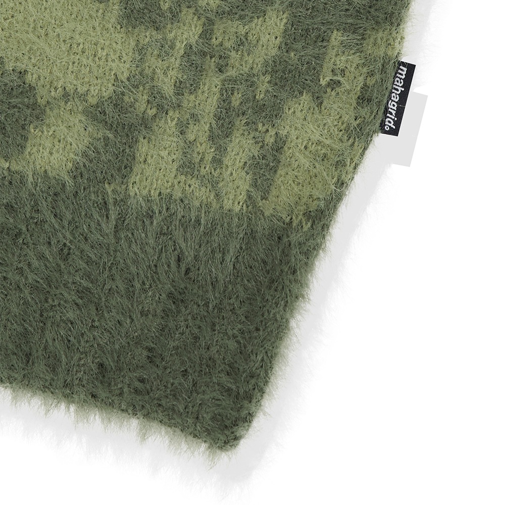 マハグリッドスカルロックヘアリーニットカーディガンオリーブ (MG2DFMK682A)