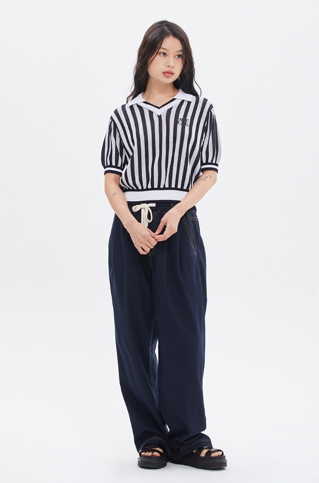 ★2022SS新作★ROMANTIC CROWN★STRIPE BALLOON KNIT TOP ROMANTIC CROWN】22SS☆ STRIPE BALLOON KNIT TOP (ROMANTIC