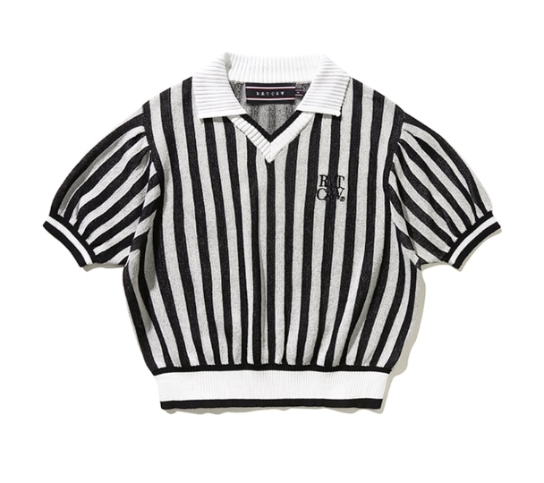 ★2022SS新作★ROMANTIC CROWN★STRIPE BALLOON KNIT TOP ROMANTIC CROWN】STRIPE BALLOON KNIT TOP ニット