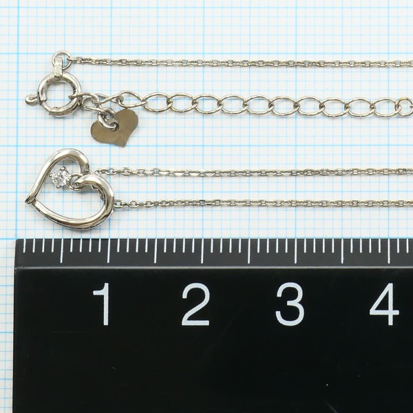 K10 10金 WG ネックレス ダイヤ ジュエリー 中古