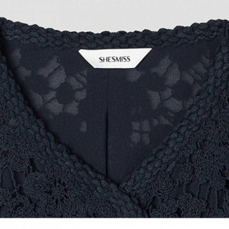 [Shes Miss] かぎ針編みフローラルショートスリーブジャケット_SWWJKP21180_DN