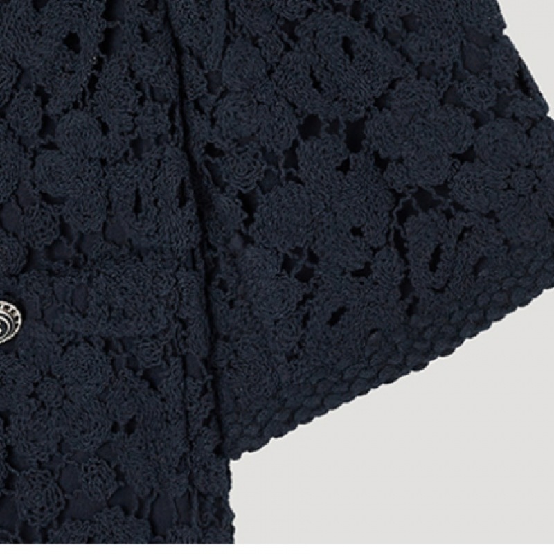 [Shes Miss] かぎ針編みフローラルショートスリーブジャケット_SWWJKP21180_DN