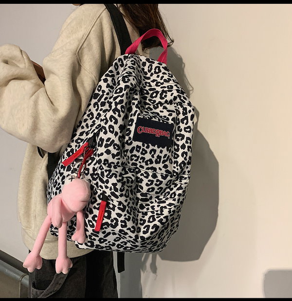 Qoo10] フェス レオパードデイパック 韓国バッグ 大容量