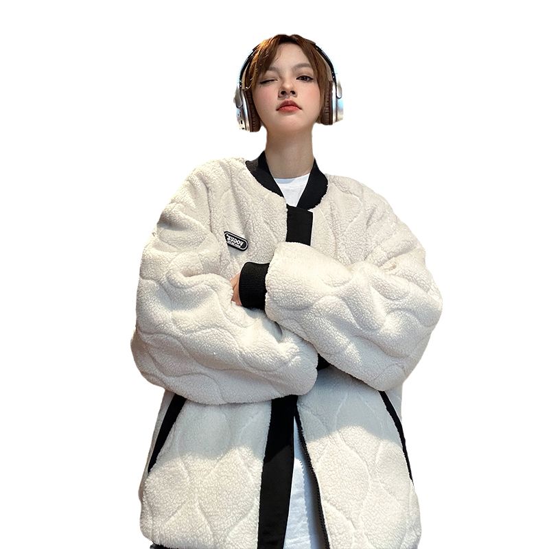 男女兼用リバーシブルラムウール中綿ジャケットベルベット厚手野球ジャケットアメリカンパイロットジャケット中綿ジャケット 男女兼用リバーシブルラムウール中綿ジャケットベルベット厚手野球ジャケットアメリカンパイロットジャケット中綿ジャケット