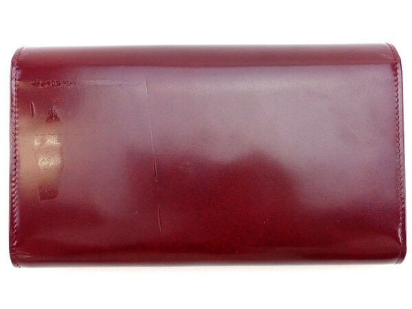 長財布 三つ折り パンテール ボルドー シルバー 中古 長財布 三つ折り パンテール ボルドー シルバー 中古