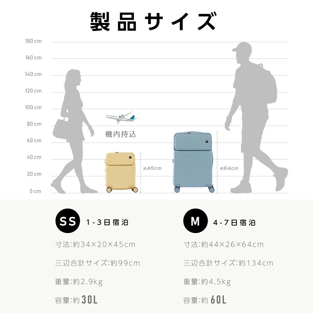 スーツケース フロントオープン USBポート付き キャリーケース Mサイズ 60L 前開き キャリーバッグ 4-7日用 泊まる 軽量設計 大容量 多収納ポケット トランク 修学旅行 海外旅行 GOTO スーツケース フロントオープン USBポート付き キャリーケース Mサイズ 60L 前開き キャリーバッグ 4-7日用 泊まる 軽量設計 大容量 多収納ポケット トランク 修学旅行 海外旅行 GOTO