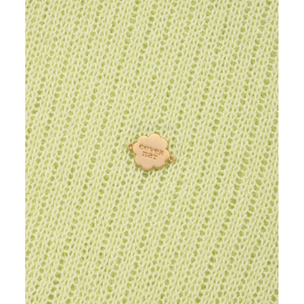 COVERNAT 女性用首輪レースアップクロスハーフニットライトライム COVERNAT 女性用首輪レースアップクロスハーフニットライトライム