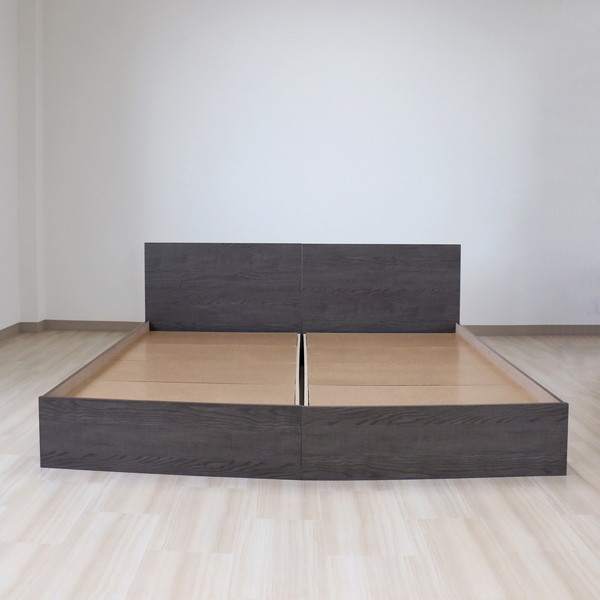 ベッド ワイドキング 280cm ダブル＋ダブル アッシュブラウン ポケットコイルマットレス付き bred-panel 組立式