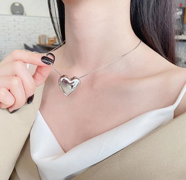 S925純銀 ネックレス大きいハート ins 鎖骨ネックレス S925ネックレス S925純銀 ネックレス大きいハート ins 鎖骨ネックレス S925ネックレス