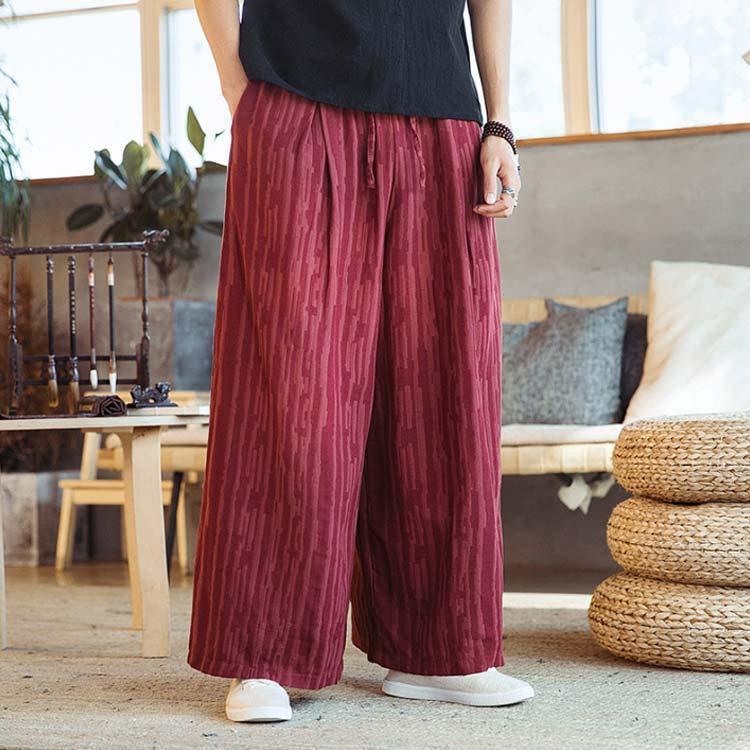 ワイド パンツ ウエストゴム メンズ リネン 麻 夏 レディース ユニセックス イージーパンツ 麻パンツ ウエストゴム シェフパンツ バギーパンツ ワ