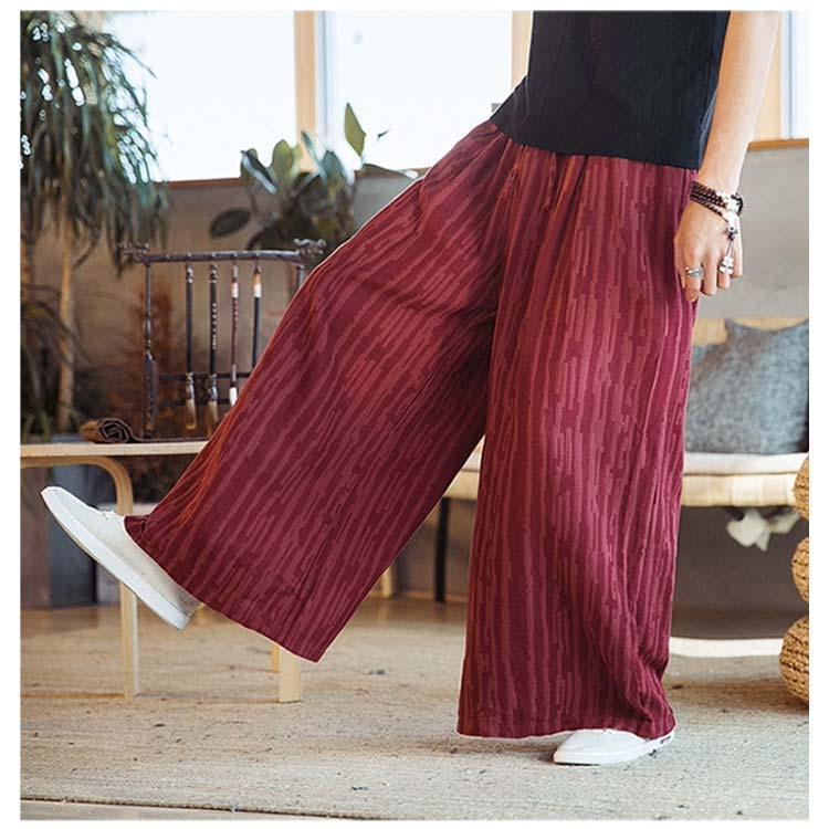 ワイド パンツ ウエストゴム メンズ リネン 麻 夏 レディース ユニセックス イージーパンツ 麻パンツ ウエストゴム シェフパンツ バギーパンツ ワ