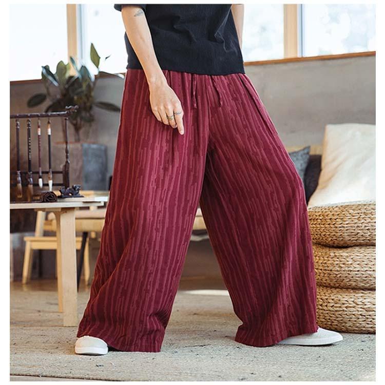 ワイド パンツ ウエストゴム メンズ リネン 麻 夏 レディース ユニセックス イージーパンツ 麻パンツ ウエストゴム シェフパンツ バギーパンツ ワ